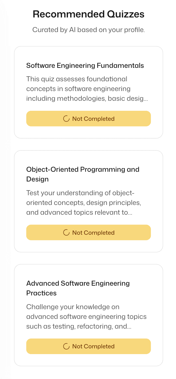 recommended quiz
